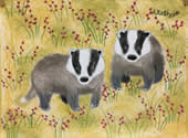 Children weekly art classes hightlight: badger in soft pastel by a child, age 9, from our children art classes.