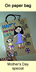 Mother's Day special kids art class paper bag painting