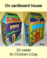 Children's Day special kids art class 3D castle painting